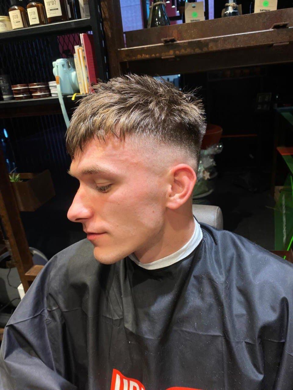 Professional barber at work